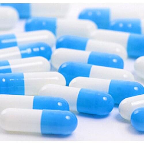 Hollow capsule shell Blue + white Empty Vegetable GELATIN Pill Capsules Size 0# (1000PCS)hollow capsule shell/Tattoo accessories