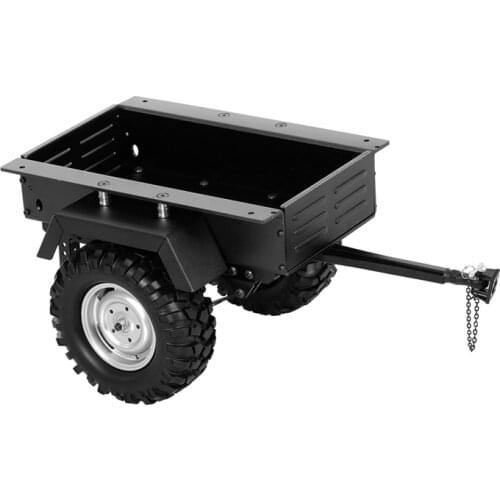 Metal Leaf Spring Trailer Car for 1/10 Scale RC Crawler Car Axial SCX10 90046 Traxxas TRX4 TRX6 Tamiya Redcat,Black