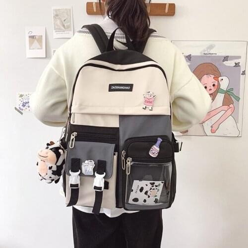 2021 Harajuku Fashion Women Backpack Nylon School Bags For Teenager Girls Waterproof Large Capacity Travel Bag