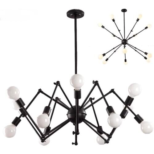 Modern personality creative amazing spider light pendant lights telescopic living room bedroom dining room lamp Edison Lights