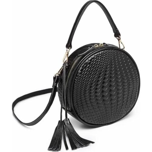 Womens shoulder bags genuine leather handbag Round womens bag Cowhide female tote crossbody bags for women bolsa feminina