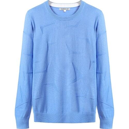 New autumn and winter sweater mens bottoming sweater solid color long-sleeved head youth round neck mens clothing