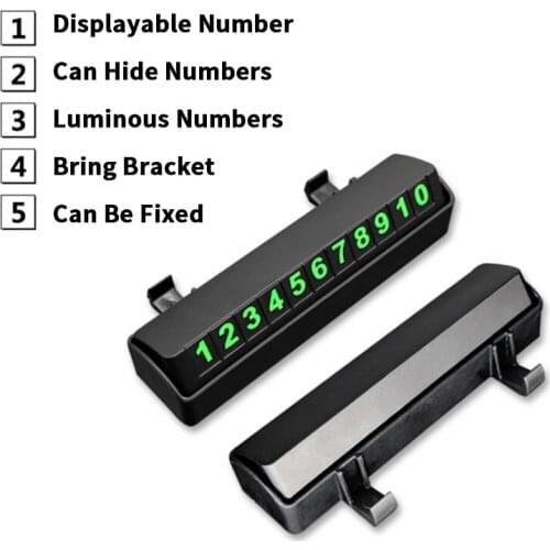 Car Temporary Parking Card Phone Number Card Plate Luminous Hidden Car Park Stop Car Styling Car Accessories Auto Stickers