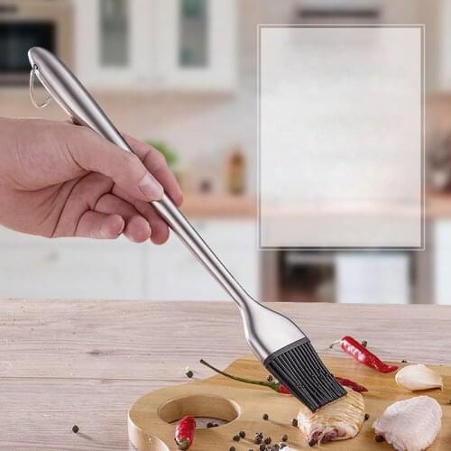 Pack of 2PCS Basting Brush Good Grip Stainless Steel Pastry Basting Brush Heatproof Quality Food Grade Silicone Brush BPA Free
