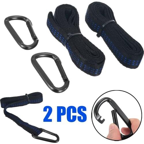 2pcs Adjustable Tree Hanging Belt Strong Extension Hammock Straps Heavy Duty Suspension +2 Buck For Camping Outdoor Suoo