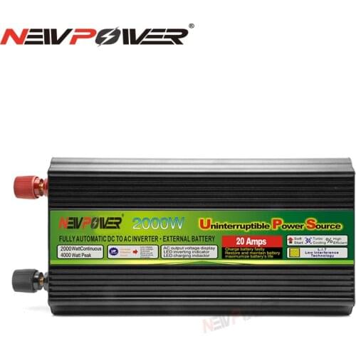 2000W Pure Sine Wave Inverter DC 12V/24V to AC 220V 110V Voltage outdoor Transfer Converter Charging Inverter Adapter