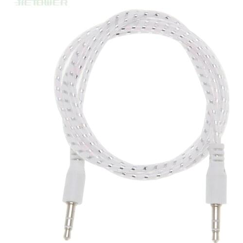 3.5mm Audio Cable Plastic ring 3.5 jack to jack aux cord 1m Headphone Speaker AUX Cable for iphone 5 6 samsung Car MP3 100pcs