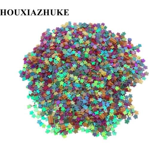 3mm cream multicolor plum blossom flowers plat sequins for decorative nail 100 grams per lot