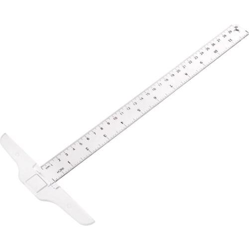 30cm/12" Plastic T-Square Metric Ruler cm/inch Double Side Scale Measuring Tool