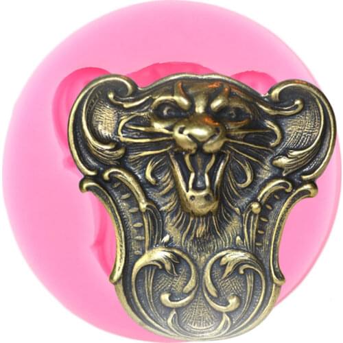 3D Dragon Tiger Lion Medal Fondant Silicone Mold Baby Party Cake Decorating Tools Polymer Clay Candy Chocolate Gumpaste Moulds