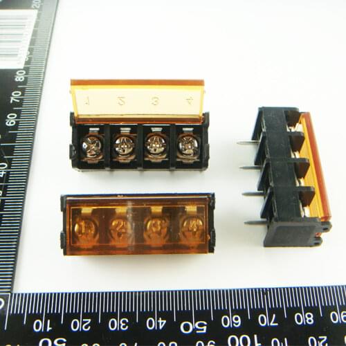 50PCS HB9500-9.5-4P / HB9500 9.5mm 4Pin Barrier Terminal Block Pitch 9.5mm Terminal Block With cover Free Shipping