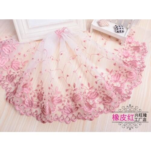 6meters Flower Lace Trim Dress Wedding Purple Gray Lace Ribbon Fabric Applique Baby DIY Embroidered Sewing Craft 25cm Width