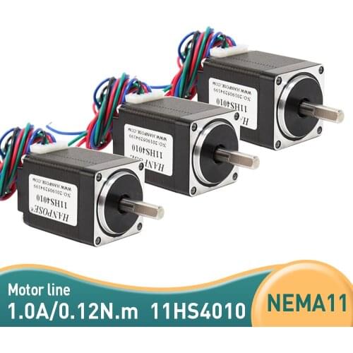 Free shipping 3pcs 11HS4010 40mm Nema11 Stepper Motor 28 motor Nema 11 motor 28BYGH 1.0A (11HS4010) motor 4-lead for 3D printer