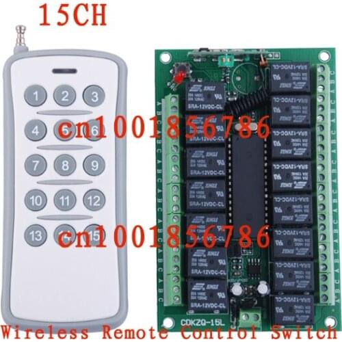 12V DC 10A 15CH (channel) RF Wireless Remote Control Power Switch & Remote Control system Receiver &Transmitter
