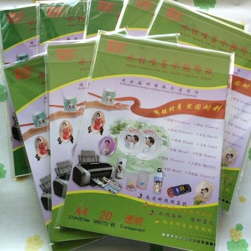 No shipping cost high-definition gorgeous presented A4 size (80 sheets/lot) inkjet clear decal printing paper