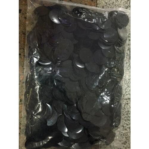 50g Large Round Sequins 30mm PVC Sequin Flat Round Paillette Decoration Side Hole For Dancing Dress Black Confetti Spangles