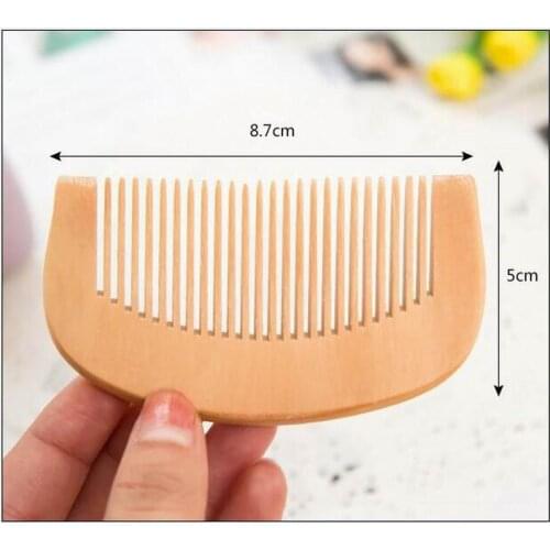 Eco-friendly 9*5CM anti-static natural peach wooden comb as detangle head scalp massager comb for promote blood circulation