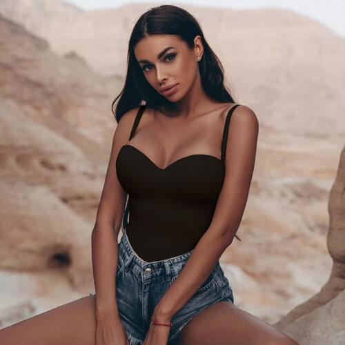 Bodysuit Women Tops 2021 Sexy Bodies for Women Spaghetti Bodysuits Sleeveless Black White Khaki Streetwear Outfits Summer Female