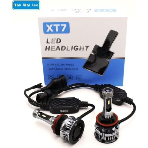 Tak Wai Lee 2X Car Headlight Bulb Styling XT7 60W 6500K H4 H7 H11 LED Hi/Lo Beam Front Fog Lamp Source With Devils Eye Daylight