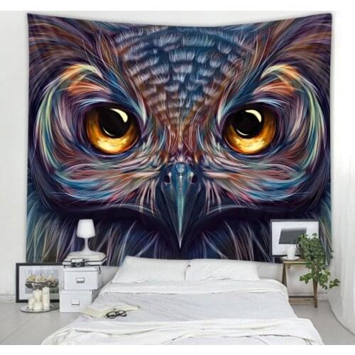 Owl tapestry Mandala Bohemian tapestry Art Deco style blanket curtains hanging in the bedroom at home Bohemian hippie tapestry
