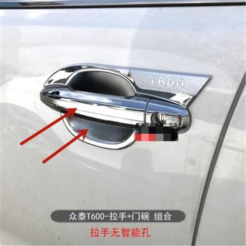 ABS Chrome Door Handle Bowl Door handle Protective covering Cover Trim Car styling for Zotye T600 2014-2018