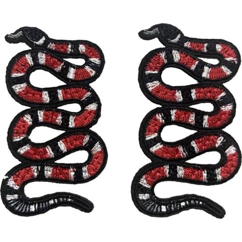 Small Red Sequined Sew on patch snake Iron on Patches Badge for Clothes Shoes Bags patch Sequins Appliques 10 Pieces