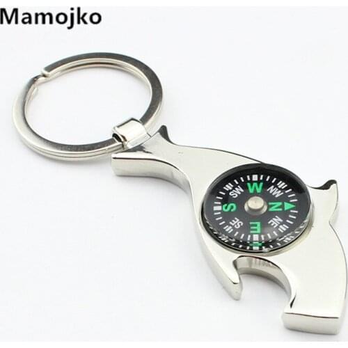 Mamojko Creative Personality Shark Compass Key Chain Fashion Car Key Ring Trendy Handbag Pendant Key Holder For Men Gifts