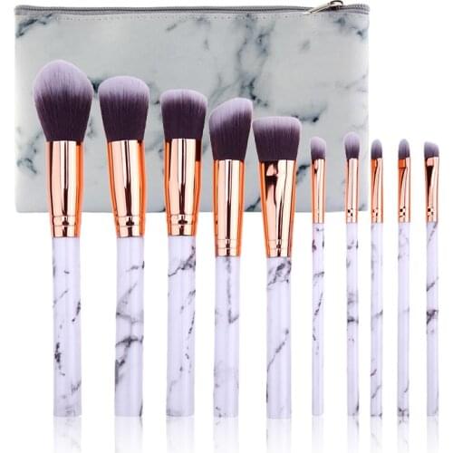 Marble Patten Makeup Brush Set for Cosmetic Powder Foundation Eyeshadow Lip Make up Brushes Set Beauty Tool maquiagem Dropship