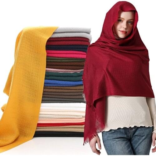 2020 cotton Scarf Crinkle Women Solid muslim Hijabs Muffler Shawls Pashmina Wrap Hijab Scarves Headscarf shawls wrap headband