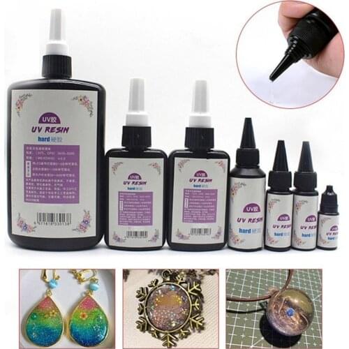 Nontoxic UV Resin Glue DIY UV Ultraviolet Resin Cure Solution Quick-drying Sunlight Activated Hard Glue for Jewelry Handmade