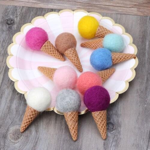 Newborn Felt Ice Cream Props Tiny Baby Girl Boy Photo Shoot Handmade Photography Accessories