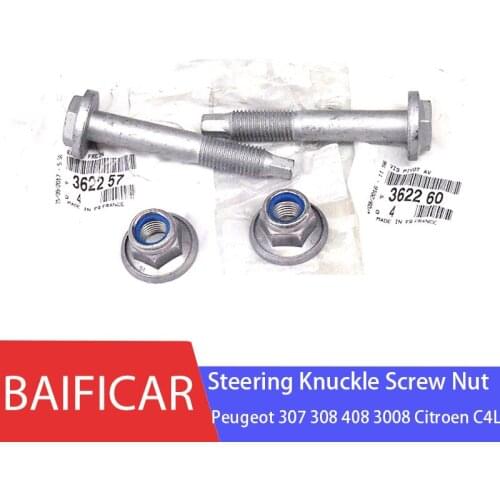 Baificar Brand New Genuine 2 Pcs Steering Knuckle Scew Nut Set Repair Kit 362257 362260 For Peugeot 307 308 408 3008 Citroen C4L