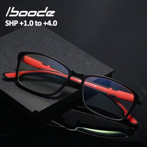 Iboode Women Men Reading Glasses Ultra Light Anti blue light Computer Glasses Classic Flexible Portable Goggle +1.0 1.5 2 2.5 3
