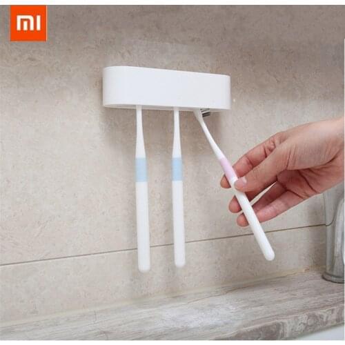 Original Xiaomi Happy Life Bathroom storage Organizer Toothbrush Holder Wall Mount Rack Stand Adhesive Bathroom Products