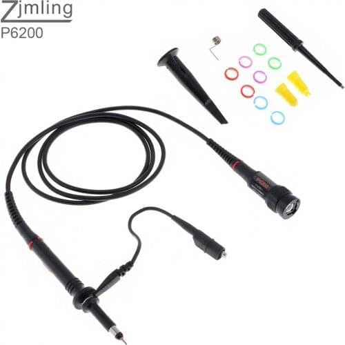 P6200 High Voltage Oscilloscope Probe 200V - 600V/1X & 10X/200MHz Alligator Clip Test Probe for Electronic Measuring Instruments
