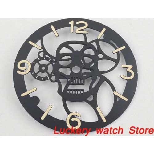 Parnis 38.9mm Fashionable Black hollow dial fit 6497 Movement Mens watch-BP64