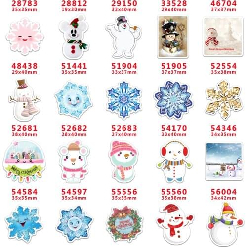 DIY Craft Supplies Sewing Accessories Cartoon Snowman Printed Planar Resins Mold 30 Pieces. PR-28783
