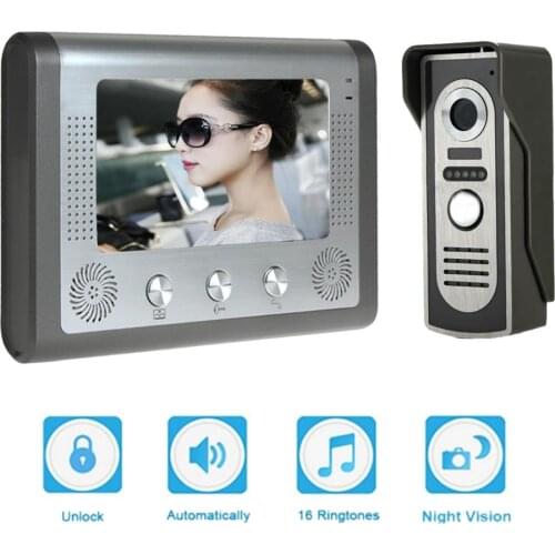 7 Inch Wire Video Doorbell Audio Intercom for home Surveillance Night Vision Device Camera IR Free Shipping Unlock