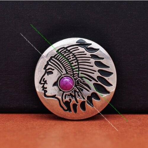 10X Southeast Tribal Silver Indian Dress Carved Purple Turquoise Leathercraft Western Saddle Tack Bridle Conchos Screwback