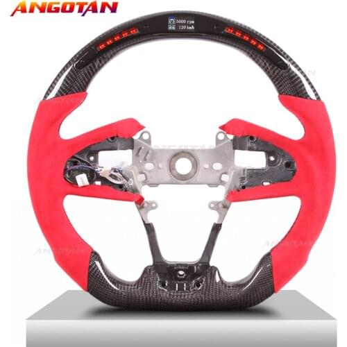 LED Carbon Fiber Steering Wheel Sprort Car volante esportivo Fit For Honda Civic with Racing Car Steering Wheel
