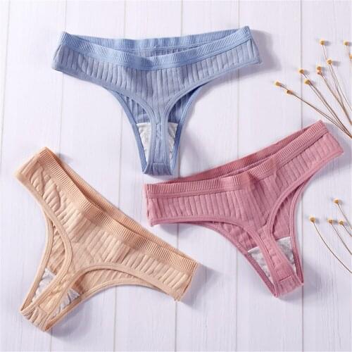 Sexy Cotton Womens Panties String Underwear Briefs Pants Intimate Ladies Comfortable Low-Rise Plain Sport Underwear Shorts