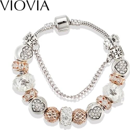 VIOVIA 2019 Dropshipping Jewelry Accessories Charm Bracelet Bead With Round DIY Jewelry Beautiful Variety Gift for Women B15175