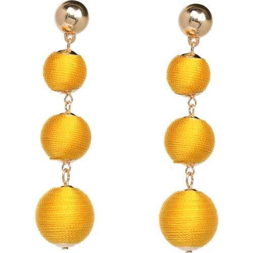 JURAN Wholesale Fashion Jewelry Boho Tassel Earrings Women 2019 New Pom Pom Ethnic Handmade Drop Earrings Statement Brincos