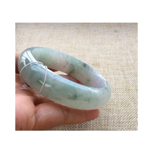 Zheru jewelry natural Burmese jade 54-64mm light blue flower bracelet elegant princess jewelry, best gift for mother and girlfri