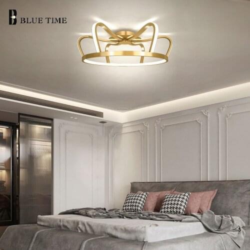 Gold&Pink&Blue Creative Led Chandelier For Bedroom Living room Dining room Surface Mounted Ceiling Chandelier Home Lighting Lamp