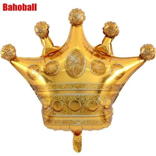 1pc Large Size Gold Crown Foil Balloons Prince Princess Baby Shower First Birthday Bachelorette Party Decorations Photo Props