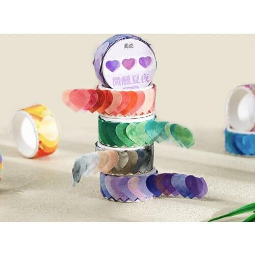 100Pcs/Roll Rainbow Candy Series Shaped Washi Tape Hand Account Scrapbooking Sticky Paper Stationery DIY Decorative Stickers