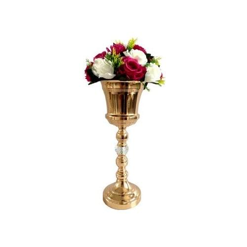 12pcs Gold Flower Vase For Wedding Table Centerpieces Christams Party Road Lead Home Event Decoration Flower Rack