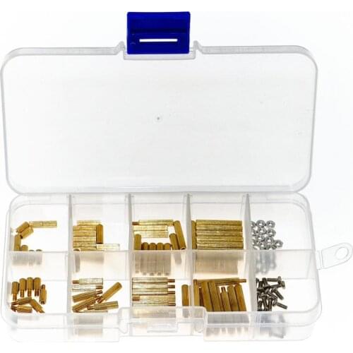 120pcs M2 stainless steel screw nut brass spacer column isolation column stud plum package