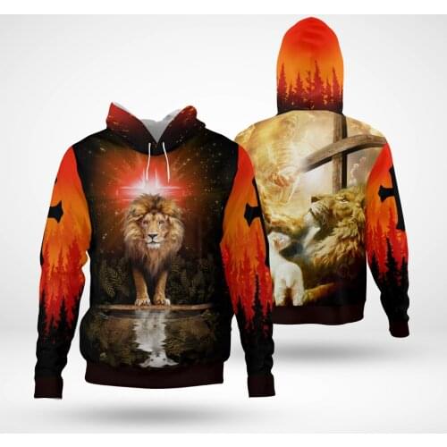 Jesus Lion 3D Hoodies Printed Pullover Men For Women Funny Sweatshirts Fashion Cosplay Apparel Sweater Drop Shipping 04